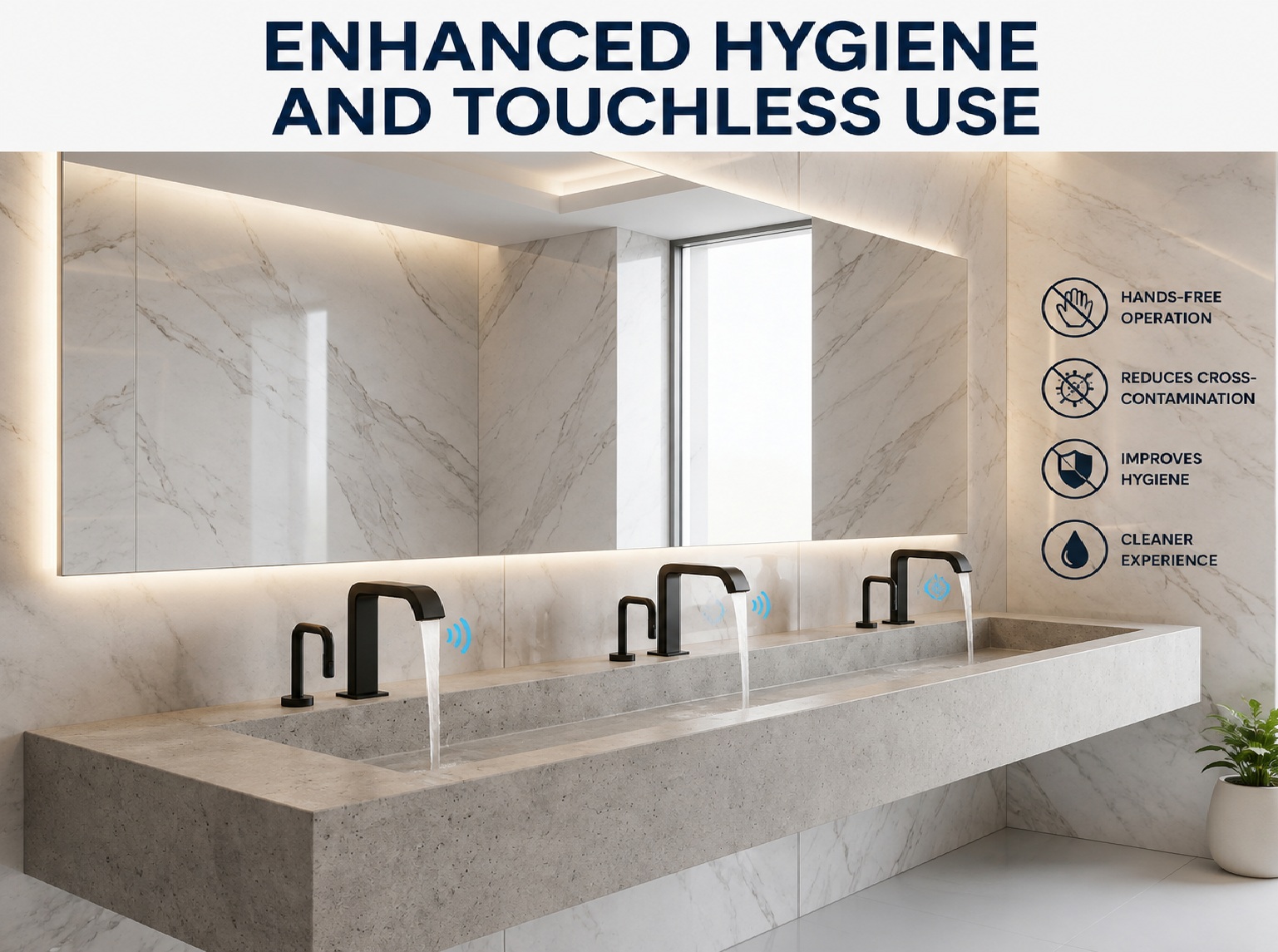 Fontana coordinated touchless wash system supporting hands-free soap dispensing and hygiene